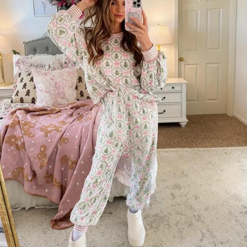 Elodie | Christmas Bow Loungewear Set