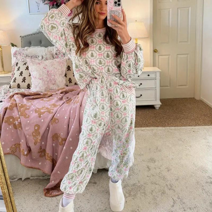 Elodie | Christmas Bow Loungewear Set