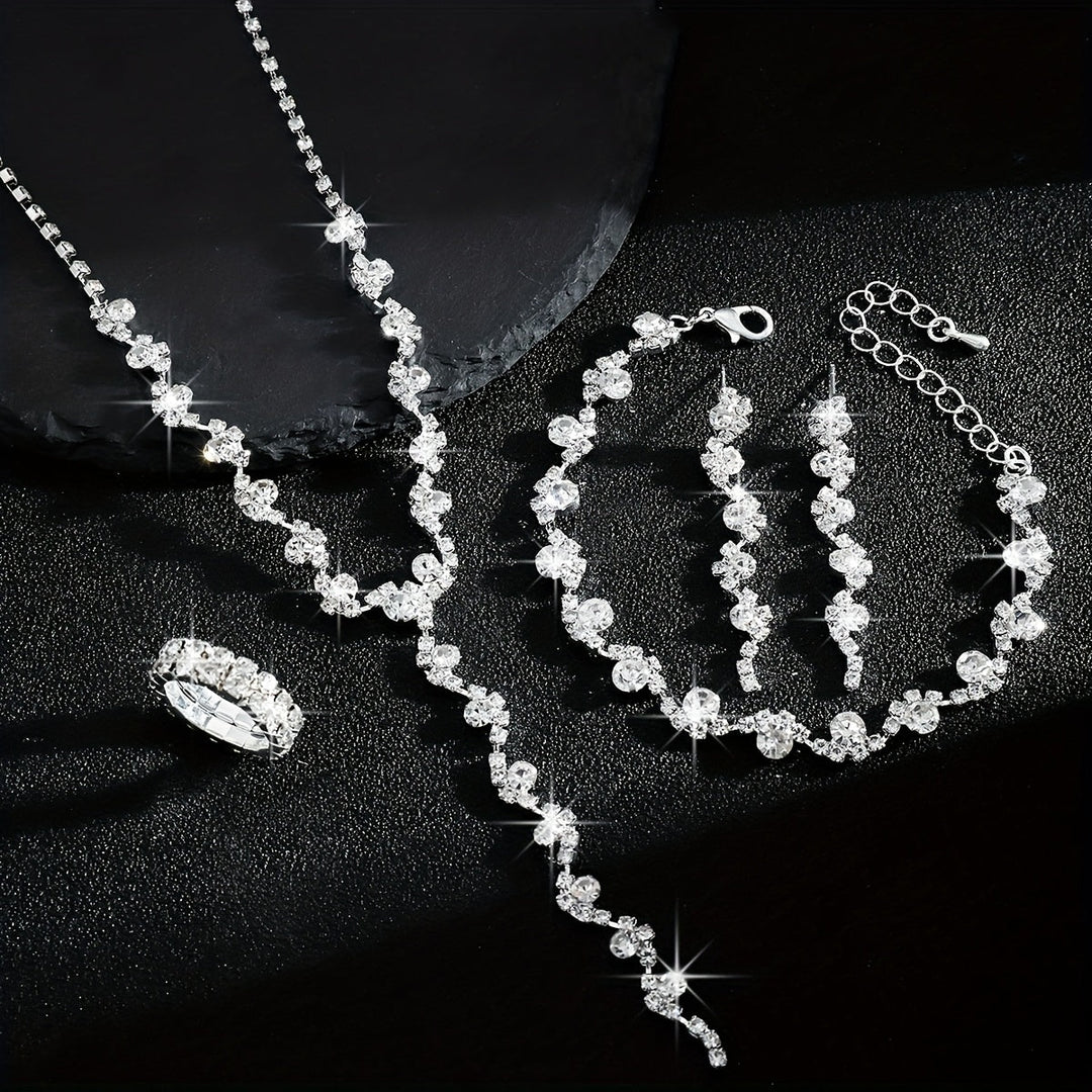 Valerine | High-End Sparkle Flower Jewelry Set