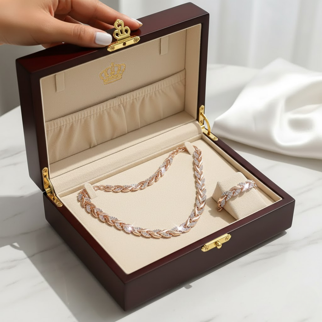 Elegant Rhinestone Fish Tail Set + Free Earrings