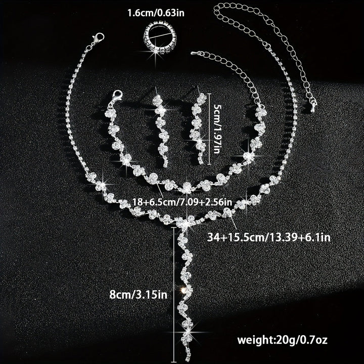 Valerine | High-End Sparkle Flower Jewelry Set