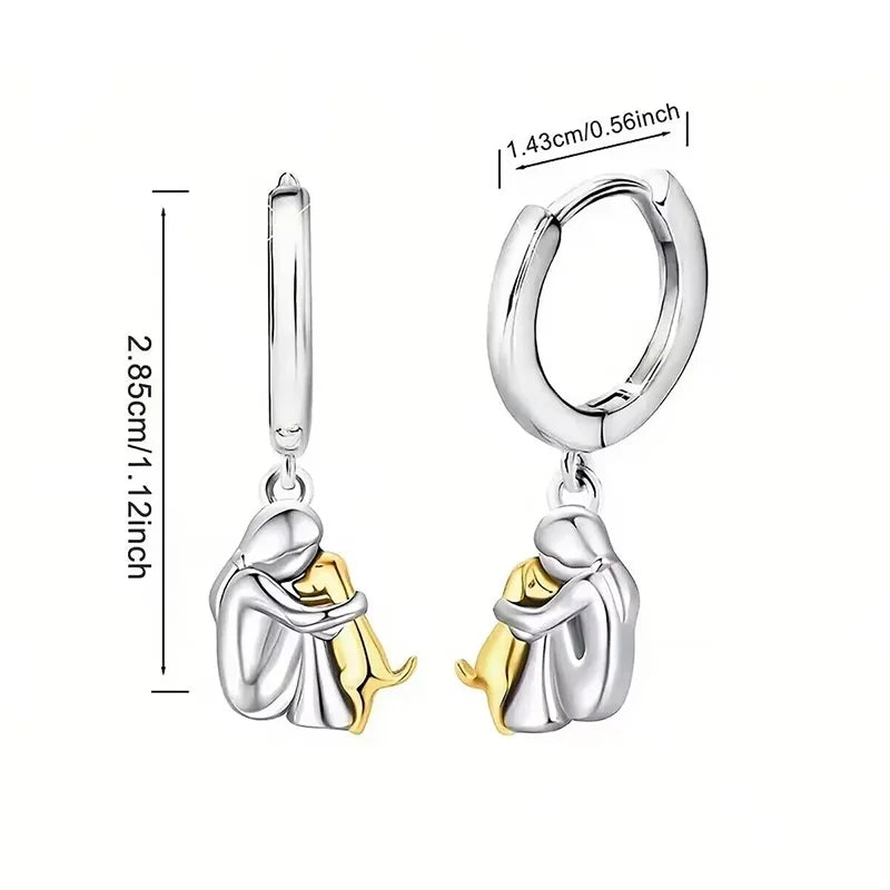 Seleno | Dog Icon Earrings (Round Closure)