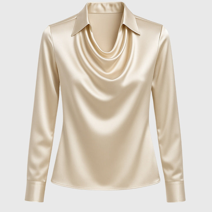 Ava™ Satin Drape Collar Blouse