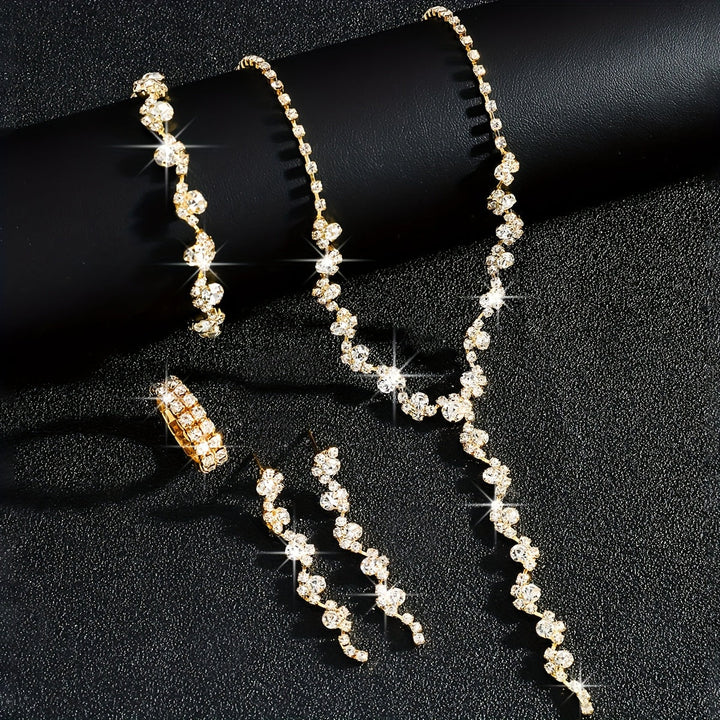 Valerine | High-End Sparkle Flower Jewelry Set